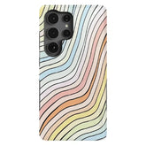 Ride The Wave | Pastel Rainbow Lined Samsung Case